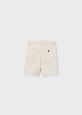 Shorts Bermuda Linen Suiting Mixed Oat
