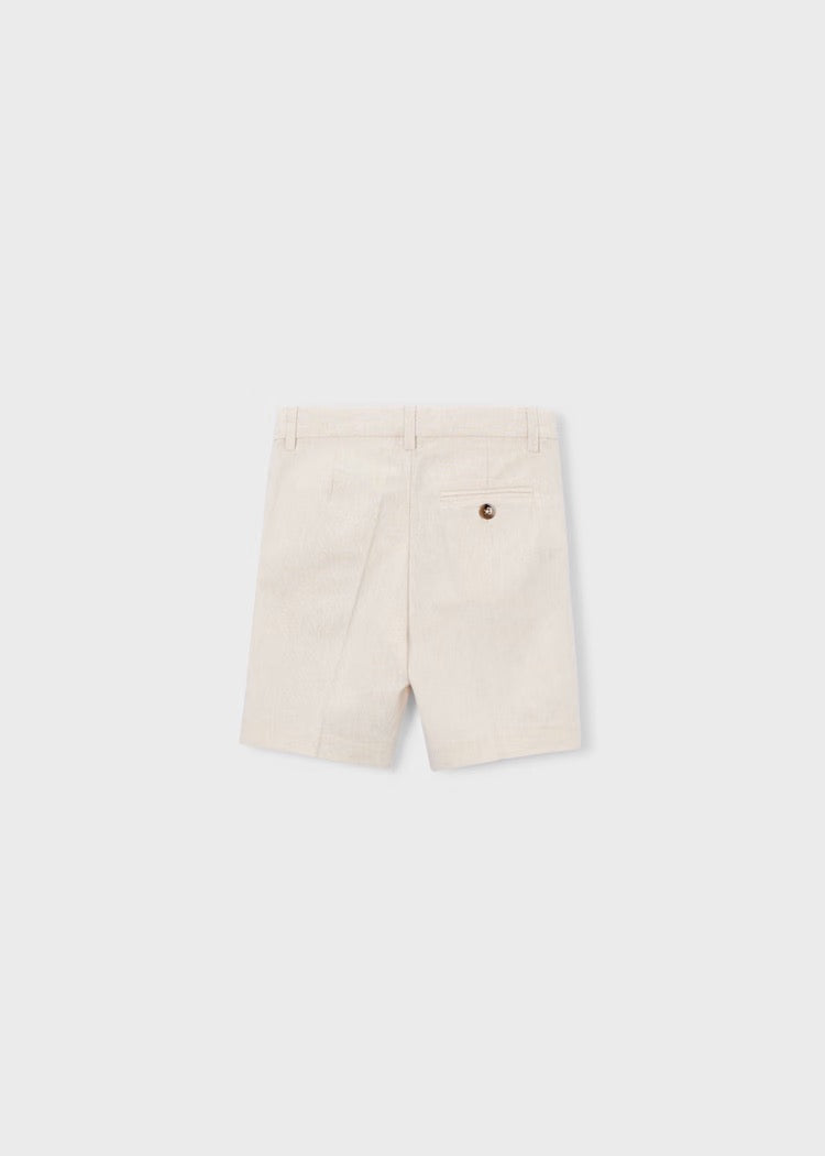Shorts Bermuda Linen Suiting Mixed Oat
