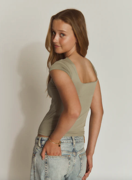 T-Skjorte RKBillie Reversible Capsleeves Short Dried Sage