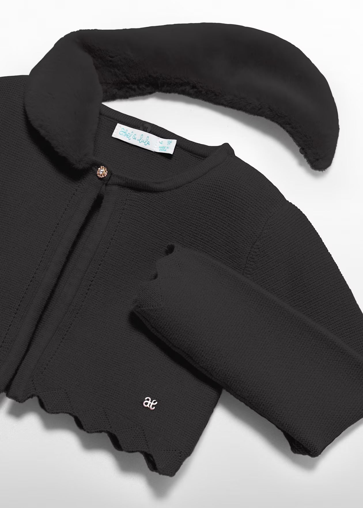 Cardigan Faux Fur Black