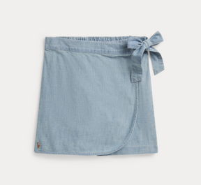 Skjørt Indigo Chambray Wrap Blue