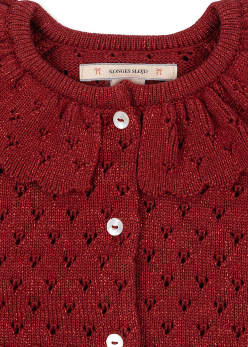 Cardigan Holiday Knit Red Dahlia
