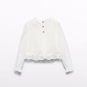 Bluse Chiffon Honeycomb Chickpea