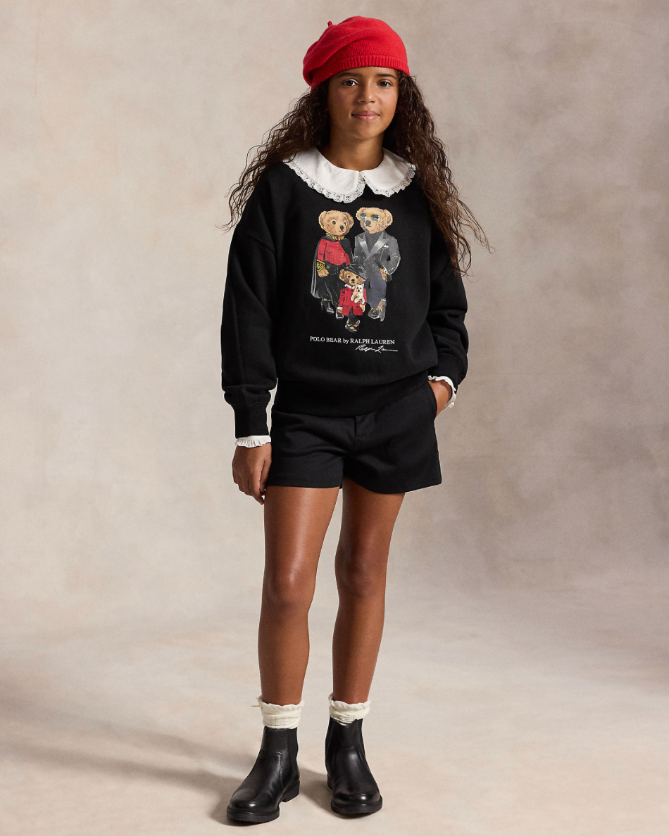 Genser Polo Bear Family Black