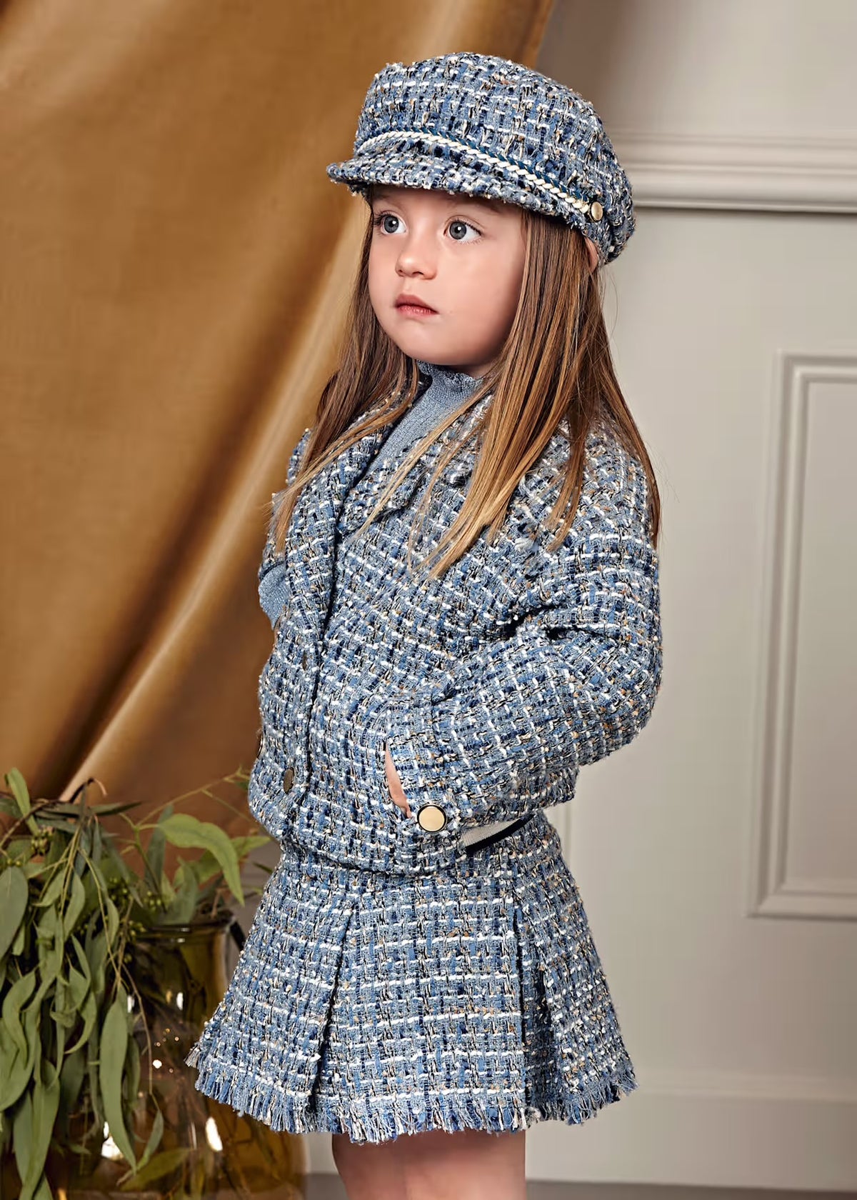 Skjørt Tweed Sky Blue