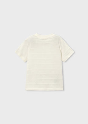 T-skjorte Striped Knit Cream
