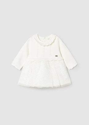 Kjole Newborn Knit/Tulle Ecru