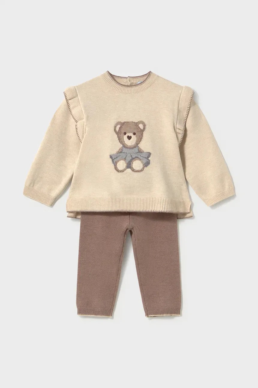 Sett 2-Deler Knit Bamse Brown