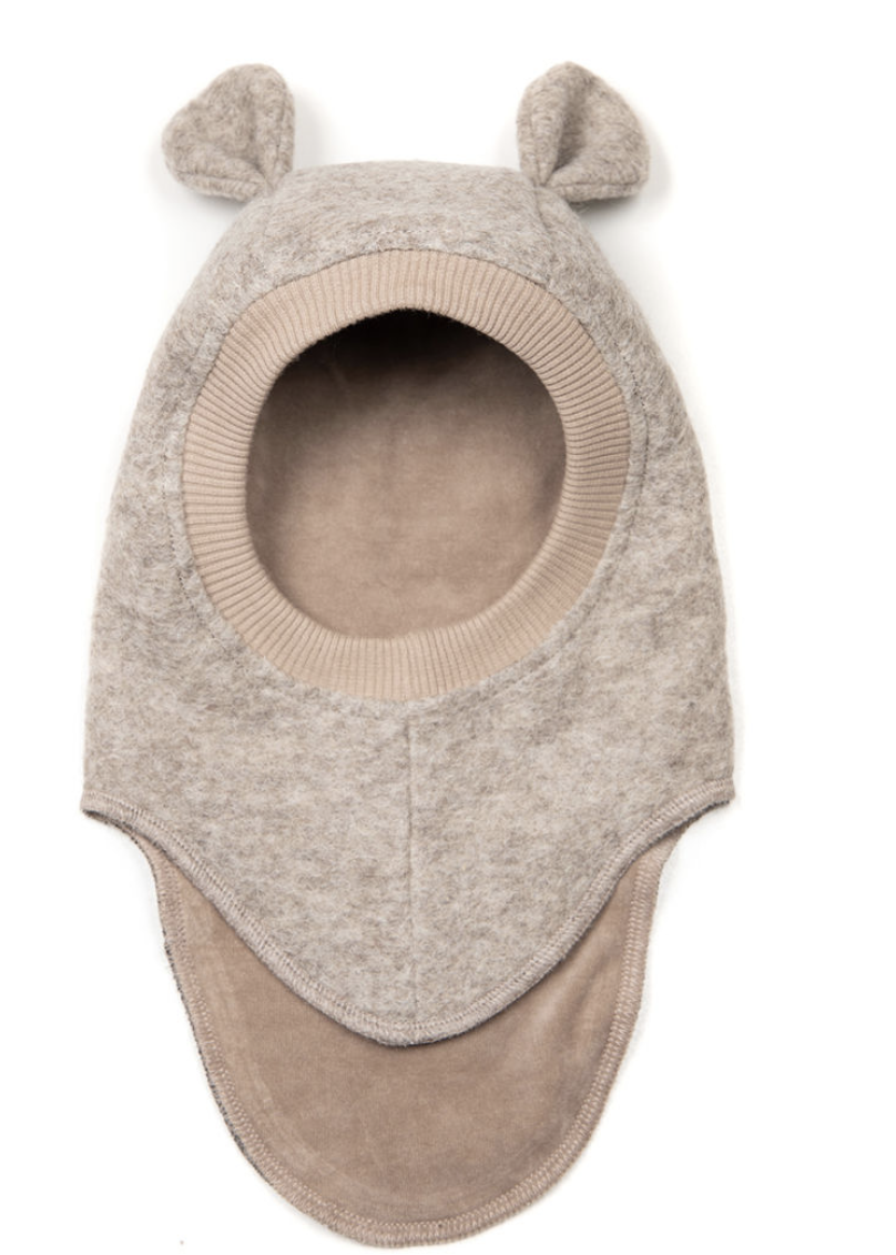 Balaclava Ears Wool Camel Melange