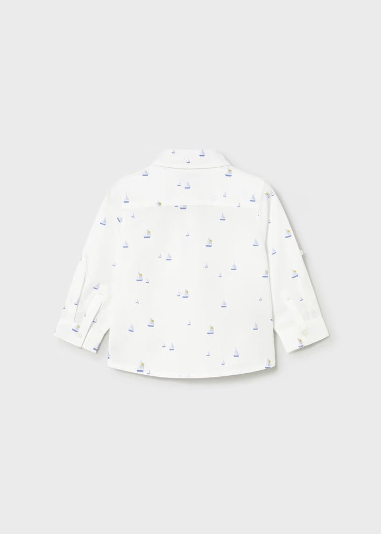 Skjorte Striper Linen Boat White