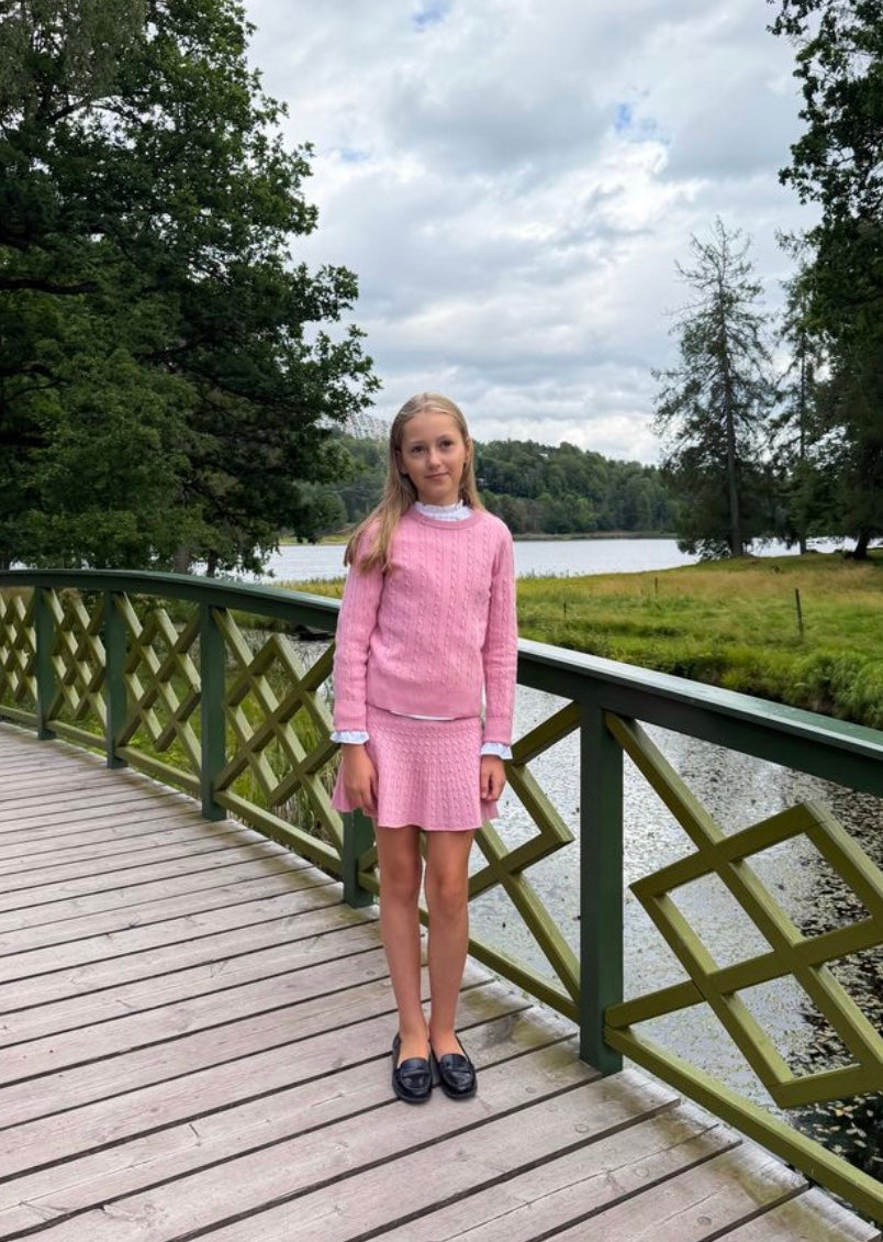 Skjørt Ull Chloe Strikket Soft Pink