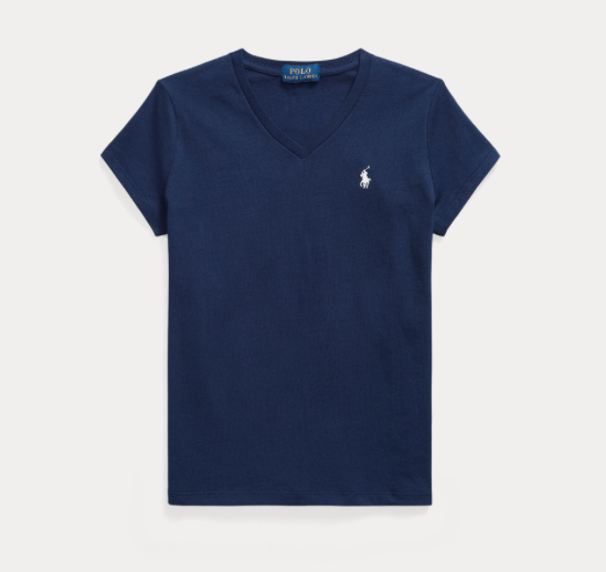 T-Skjorte Jersey V-Neck Navy
