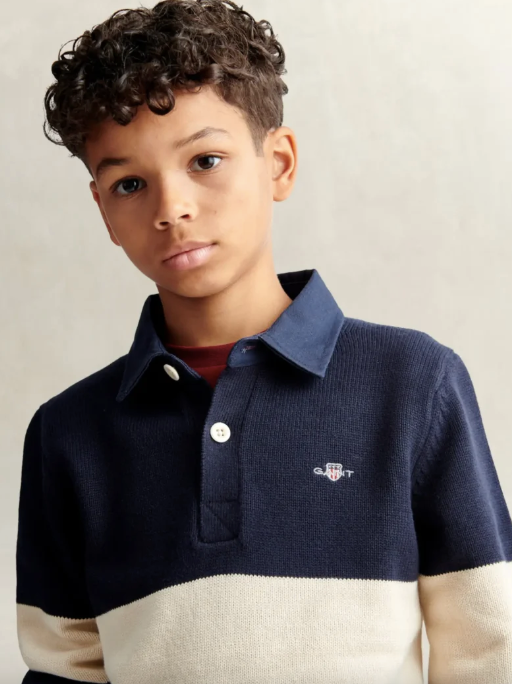 Genser Knitted Rugby Evening Blue