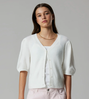 Cardigan Shorts Flodet Knit White Alyssum