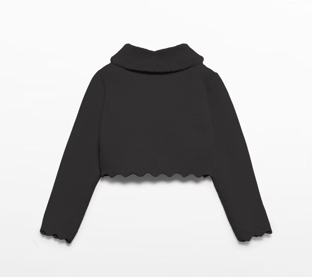 Cardigan Faux Fur Black