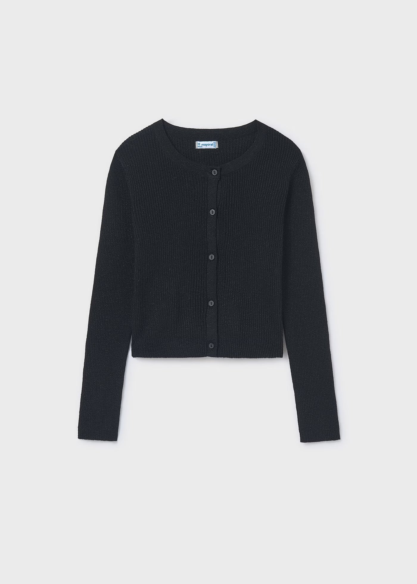 Cardigan Knit Ribbed Black