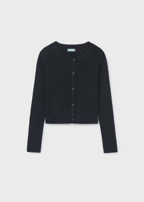 Cardigan Knit Ribbed Black