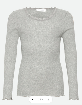 Langermet Balta LS Regular Lace Light Grey Melange