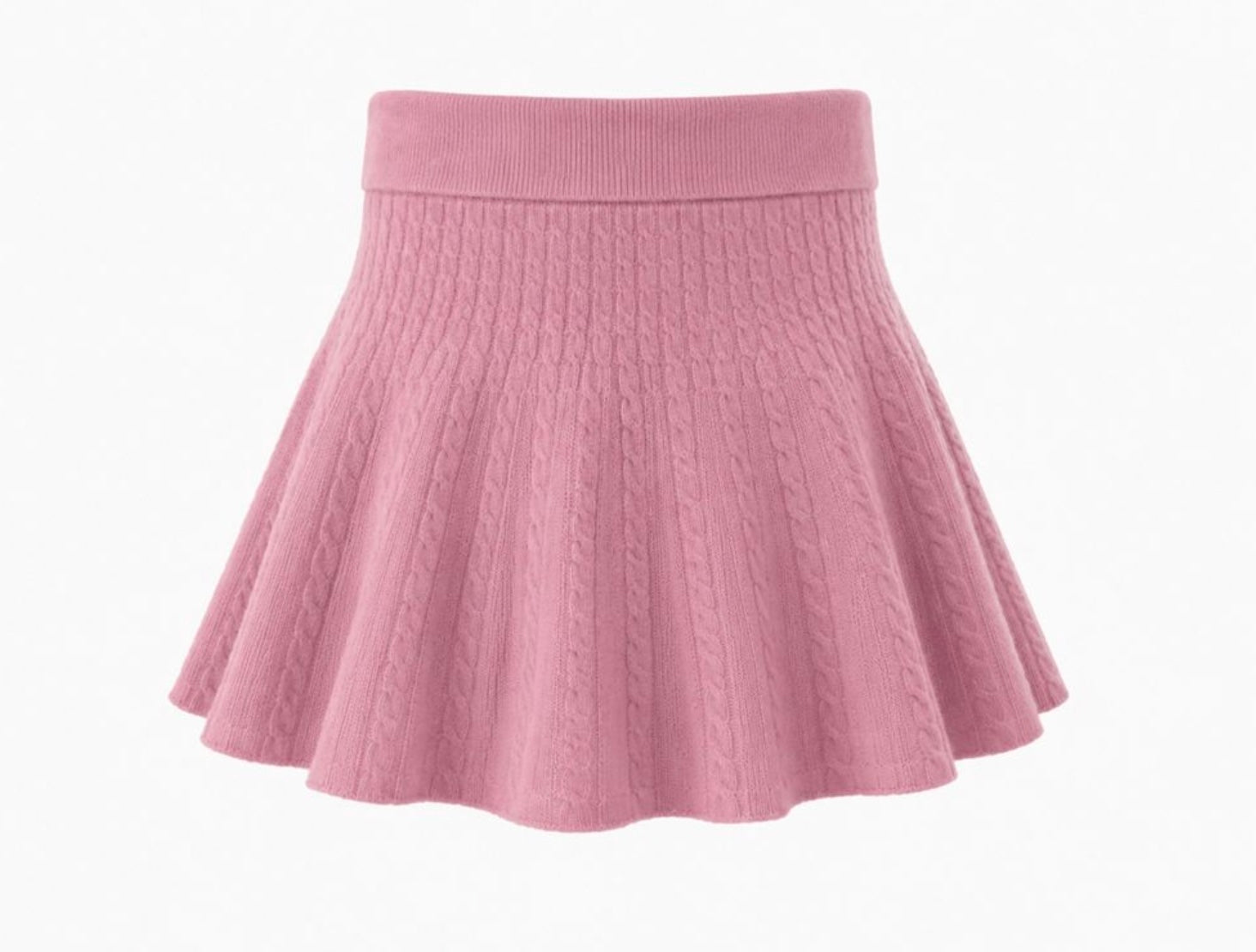 Skjørt Ull Chloe Strikket Soft Pink