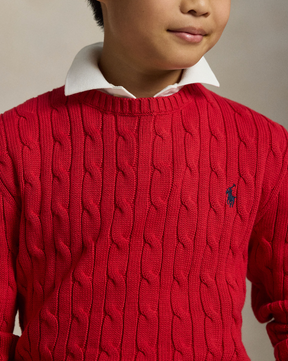 Genser Cable Knit Cotton Red