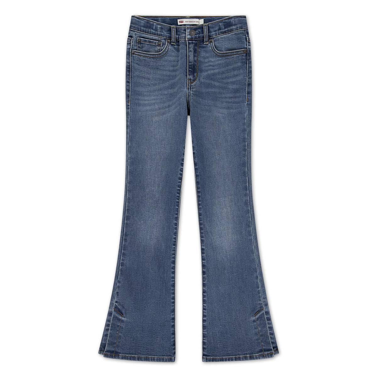 Jeans 726 Flare w/Side Slit Blue Wave