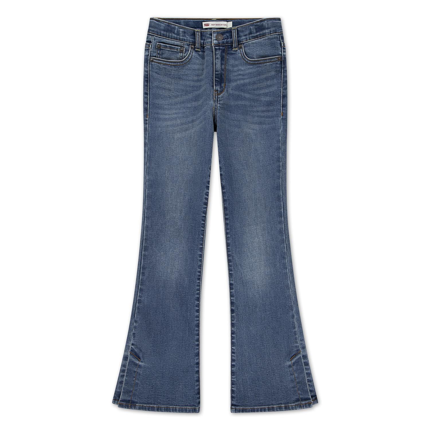 Jeans 726 Flare w/Side Slit Blue Wave