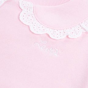 Genser Peter Pan Crew Neck Crystal Rose
