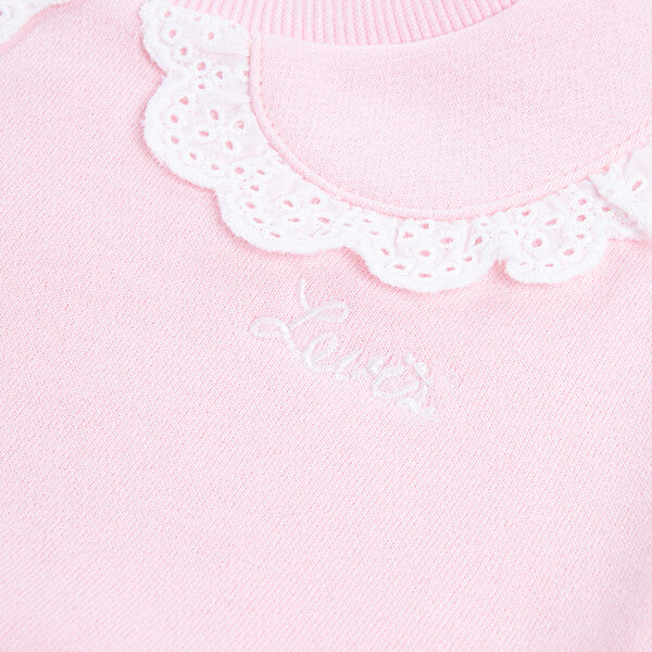 Genser Peter Pan Crew Neck Crystal Rose