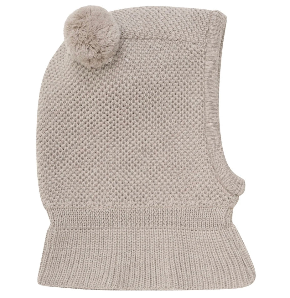 Balaclava Windstop Pompoms Camel Melange