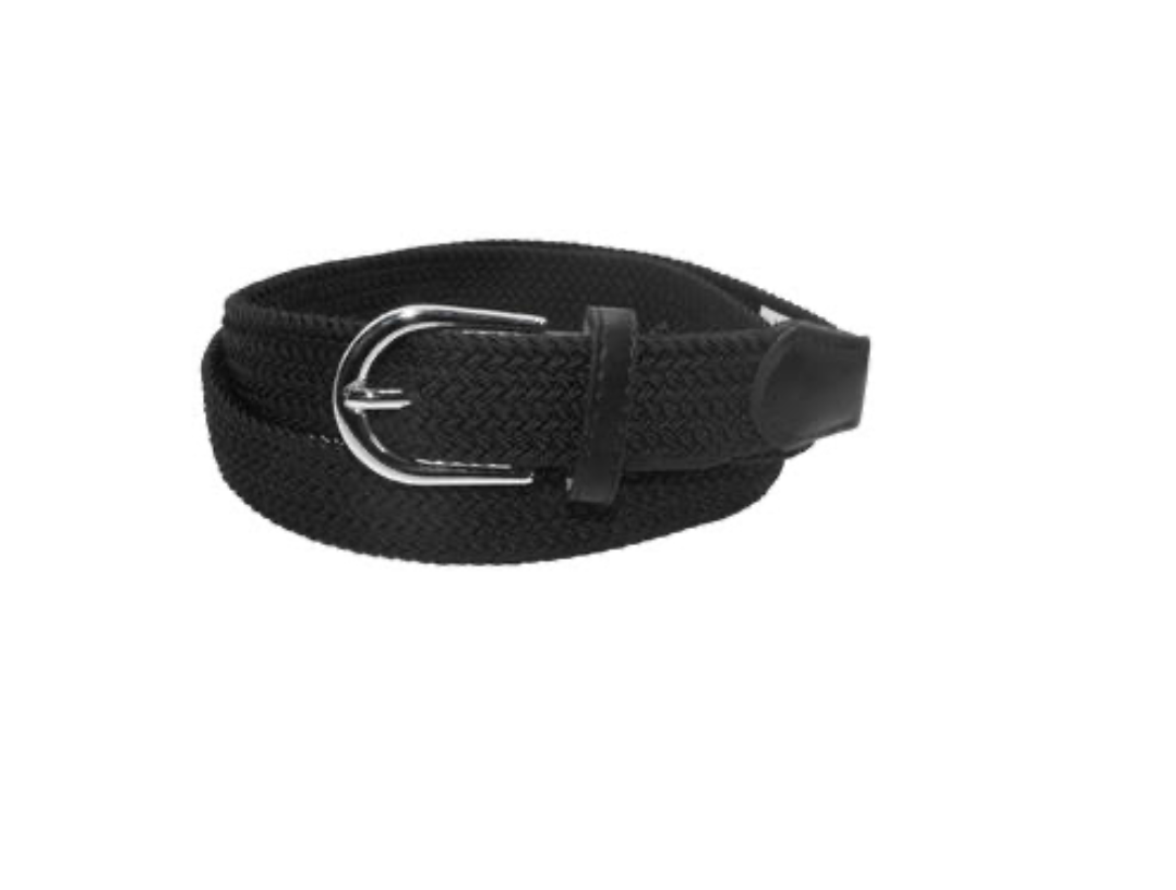 Belte Strikk m/Sølv Spenne Sort