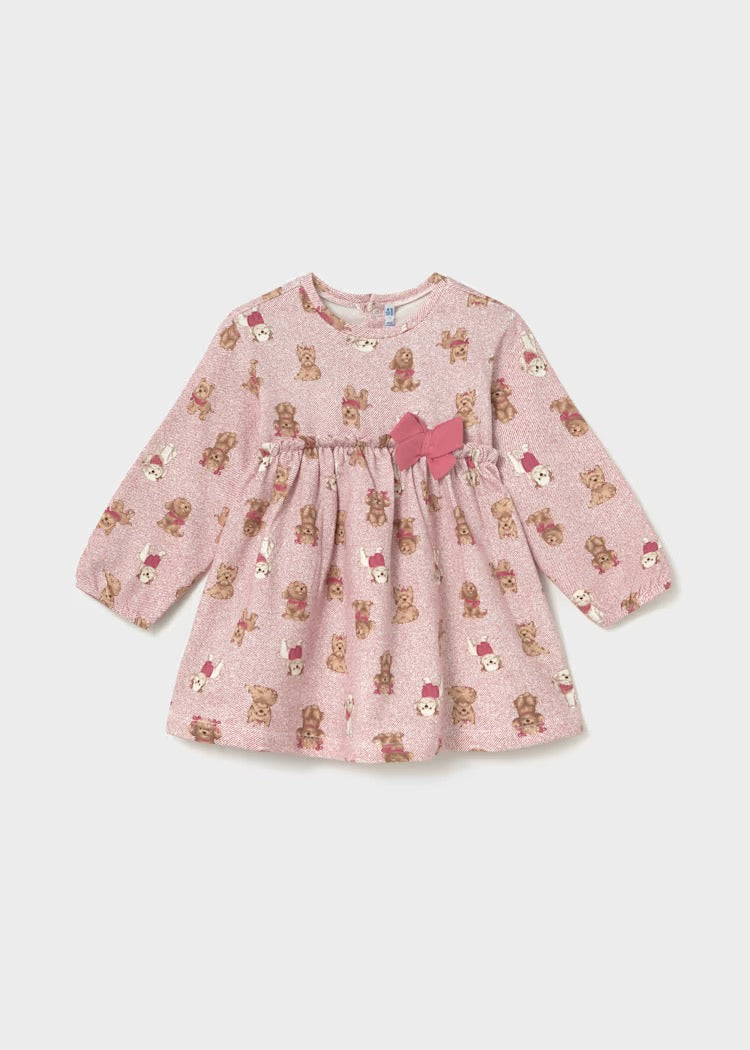 Kjole Printed Dog/Bow Rosa