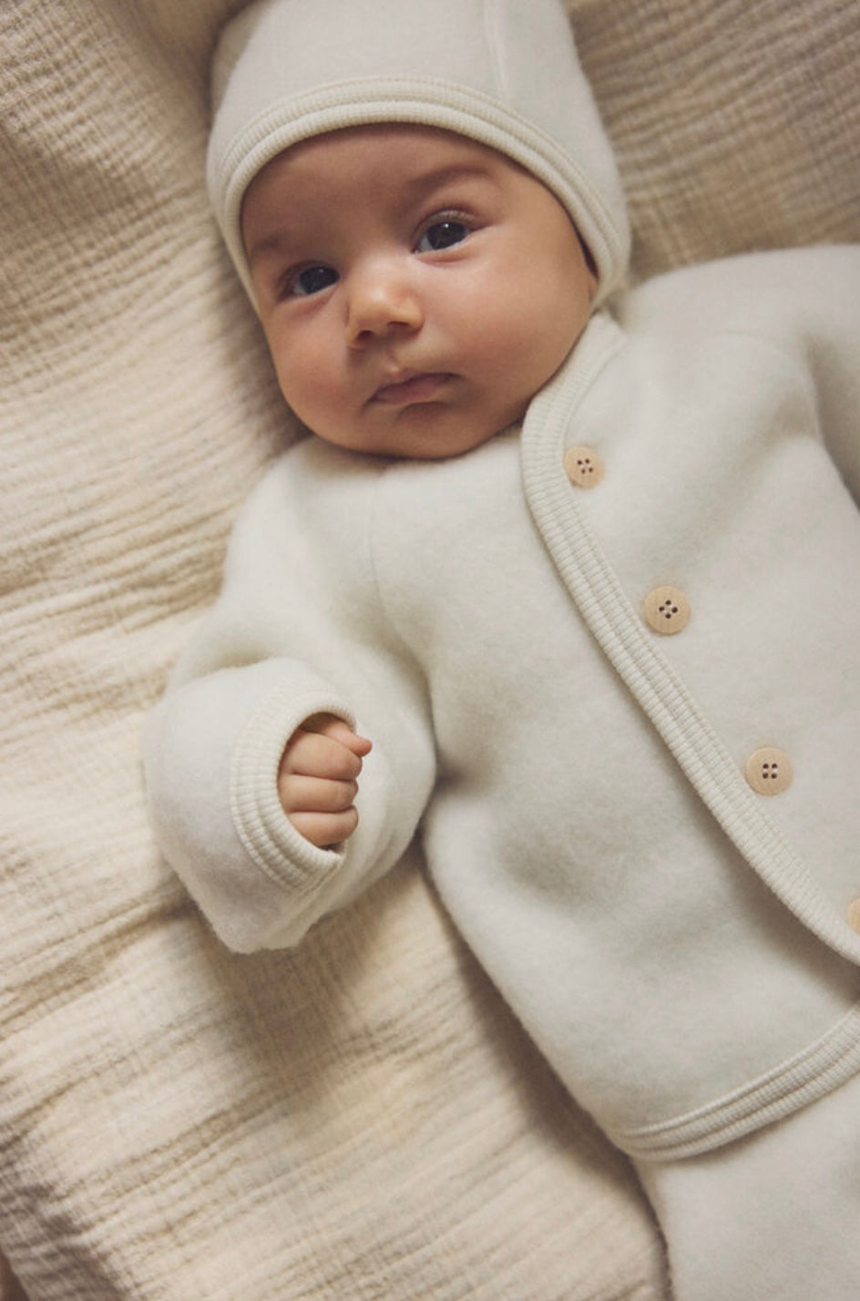 Jakke Wool Fleece Buttons Tofu