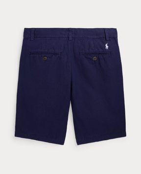 Shorts Preppy Flat Front Linen Newport Navy