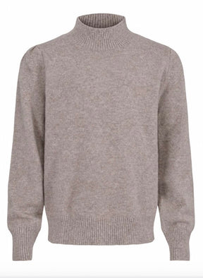 Genser Adelyn Strikket Ull Warm Taupe