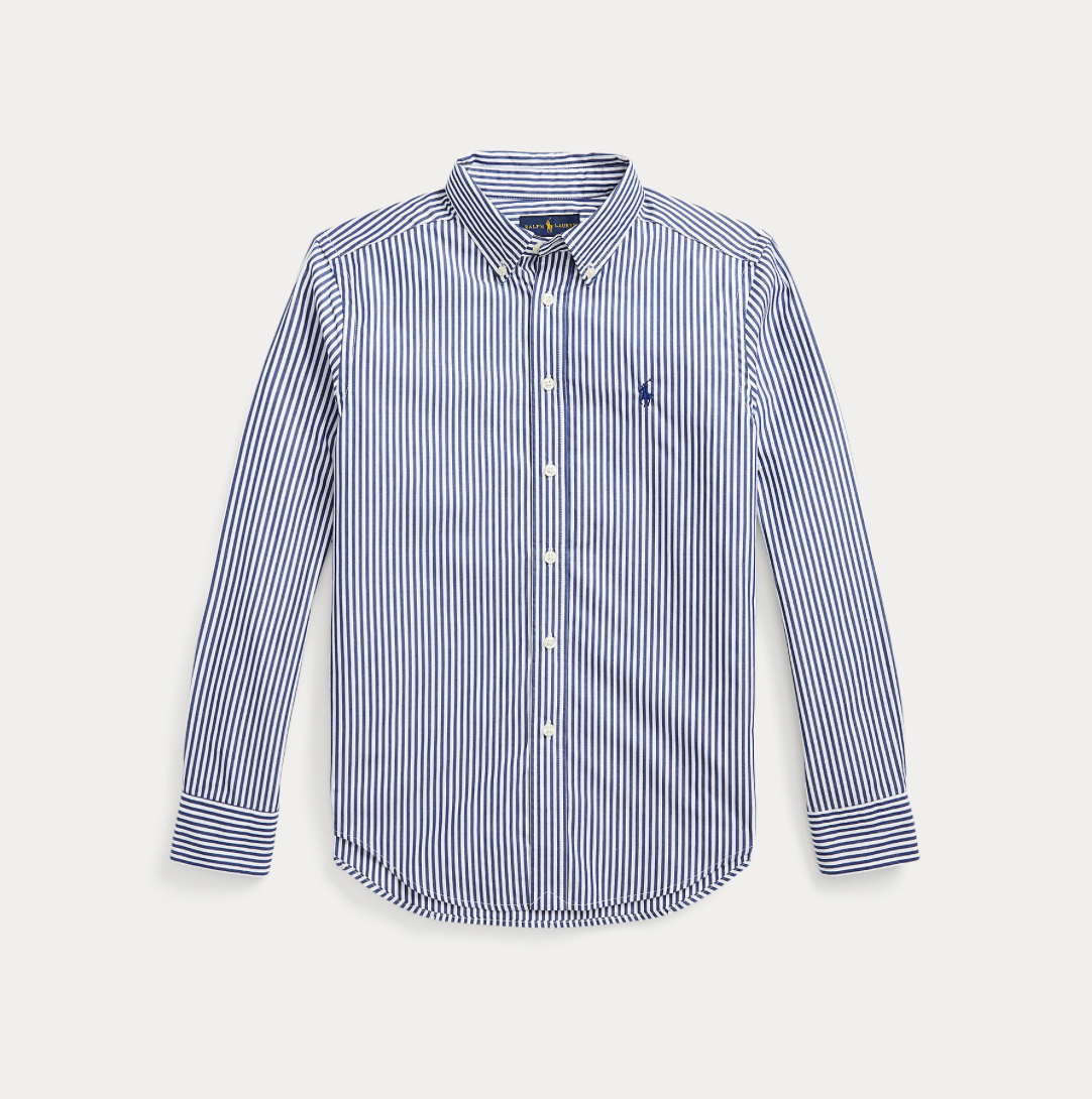 Skjorte Striped Poplin Navy/White