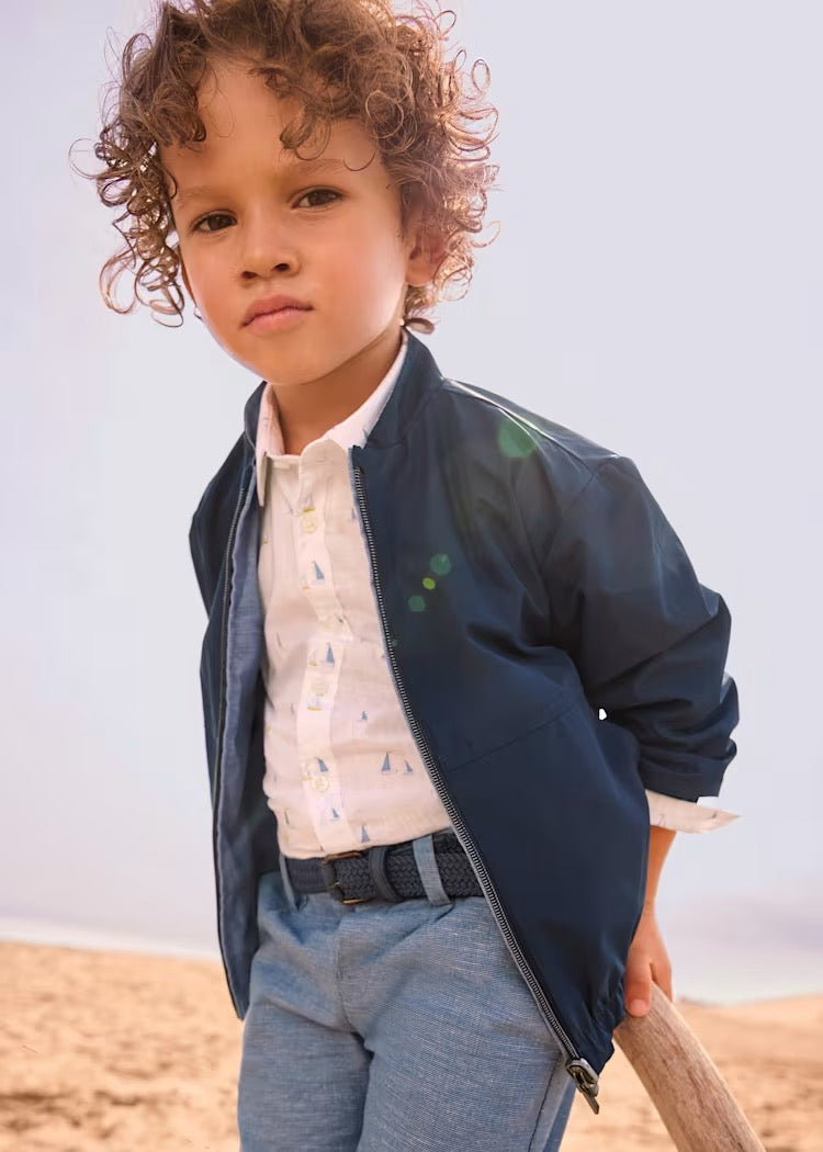 Jakke Reversible Windbreaker Linen Indigo
