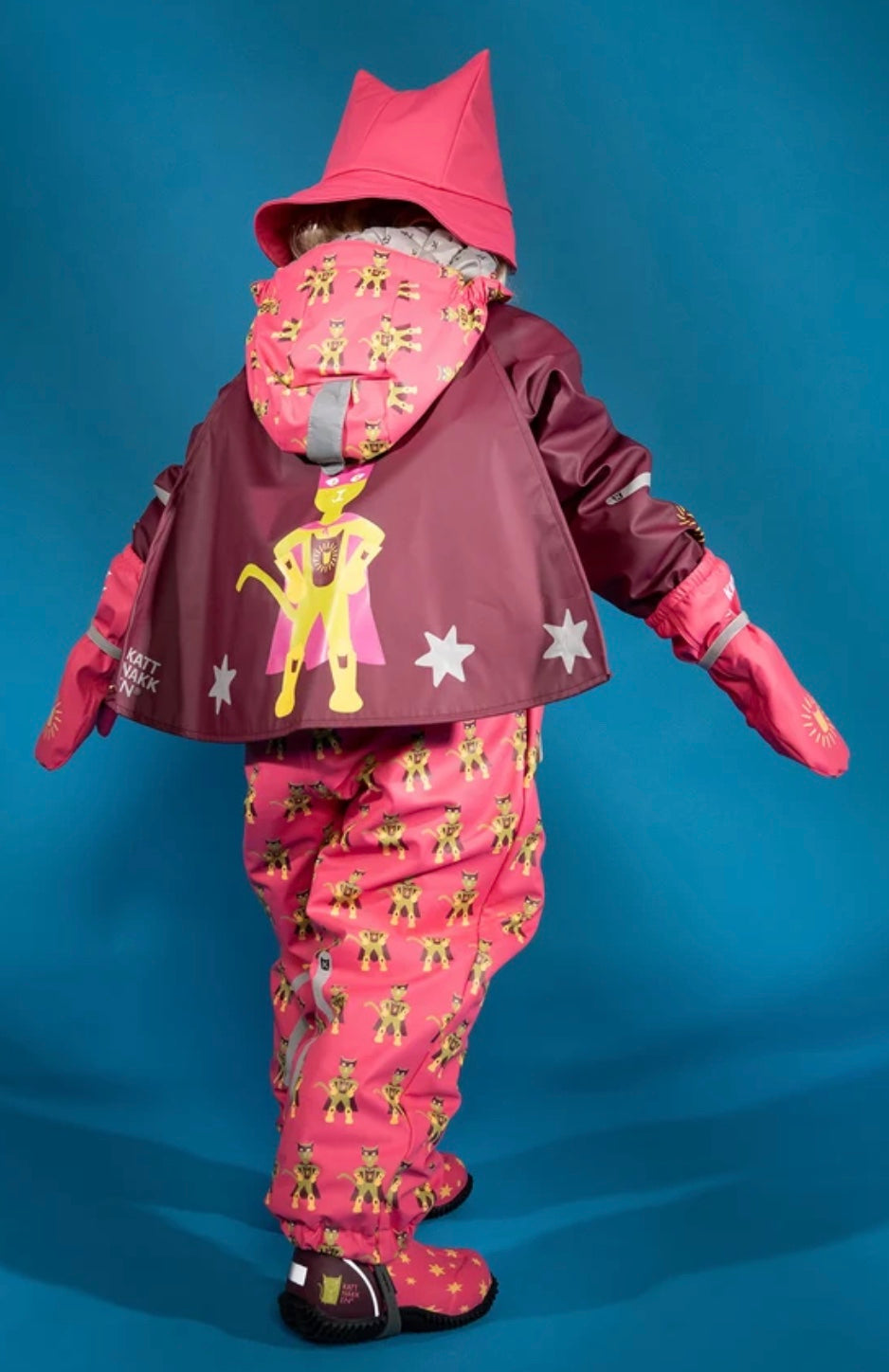 Vinterregndress Slaps Superhelt Superrosa