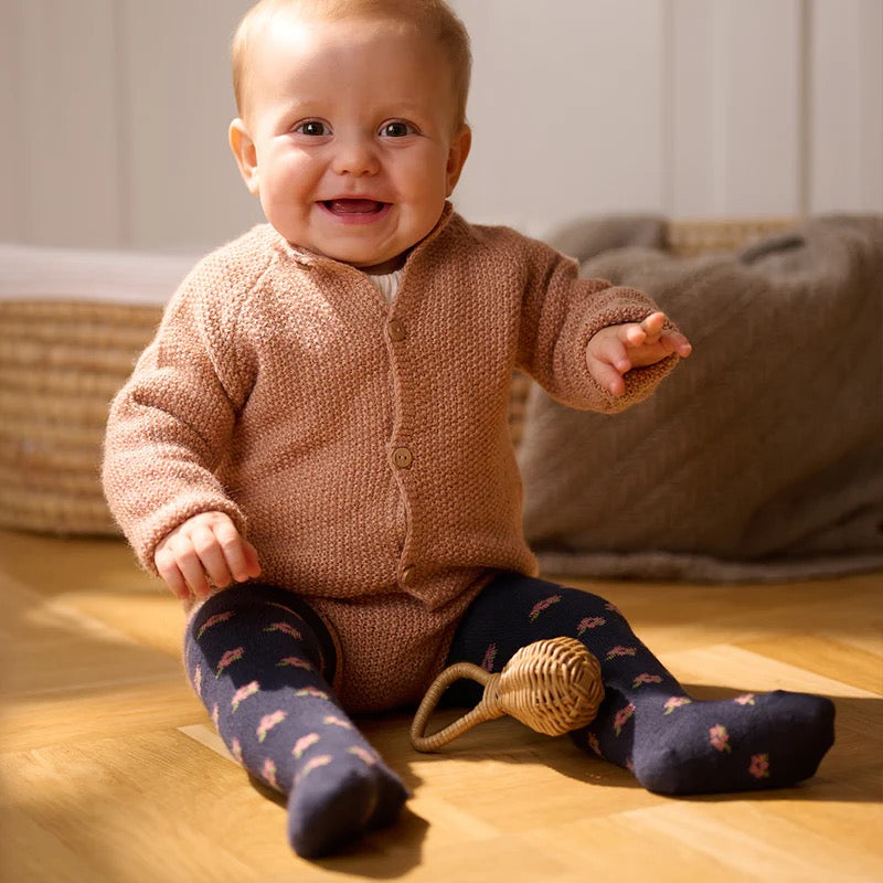 Strømpebukse Johana Blomster Navy