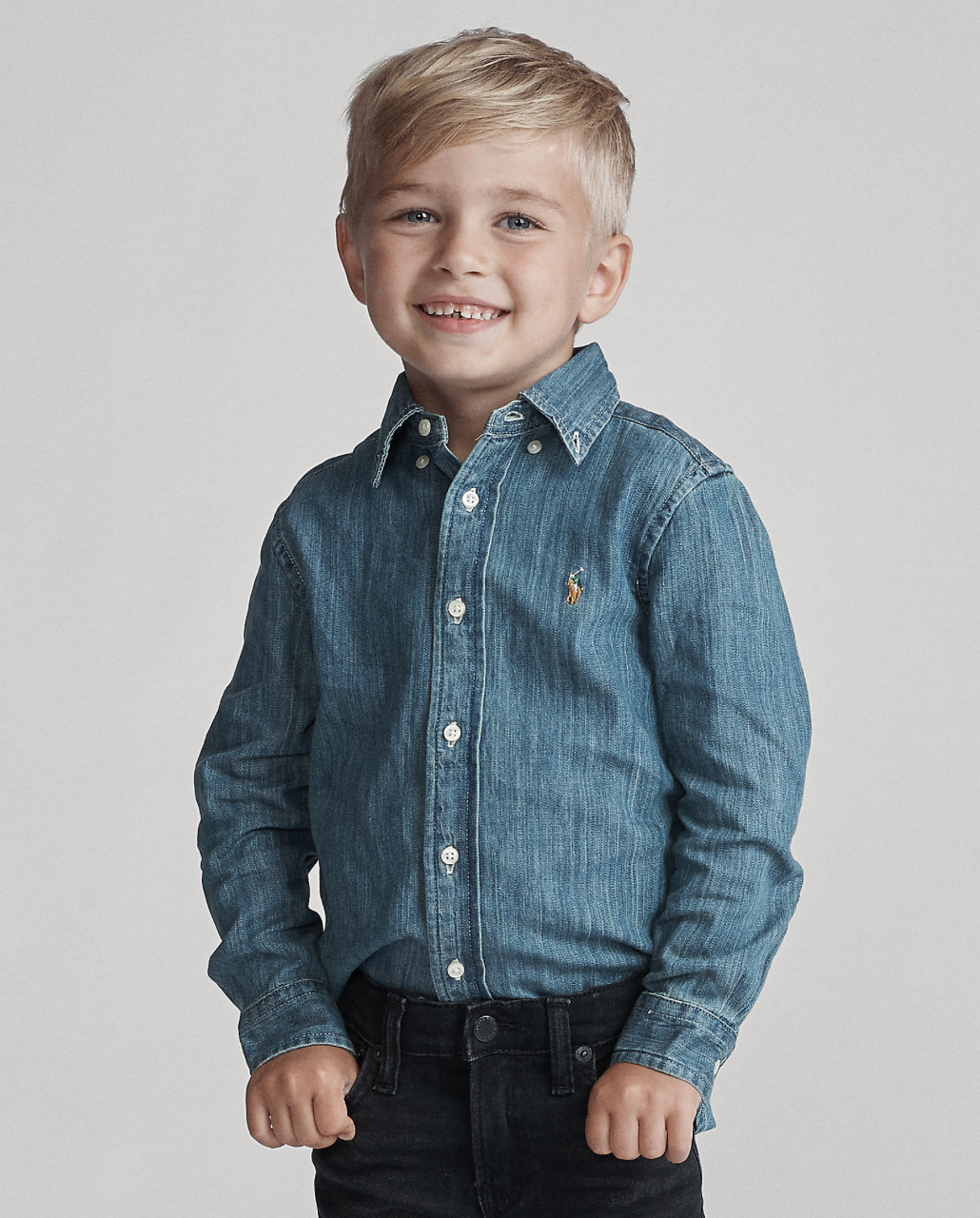 Skjorte Chambray Denim DK Blue