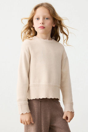 Genser Knitted Smooth Beige Vigo