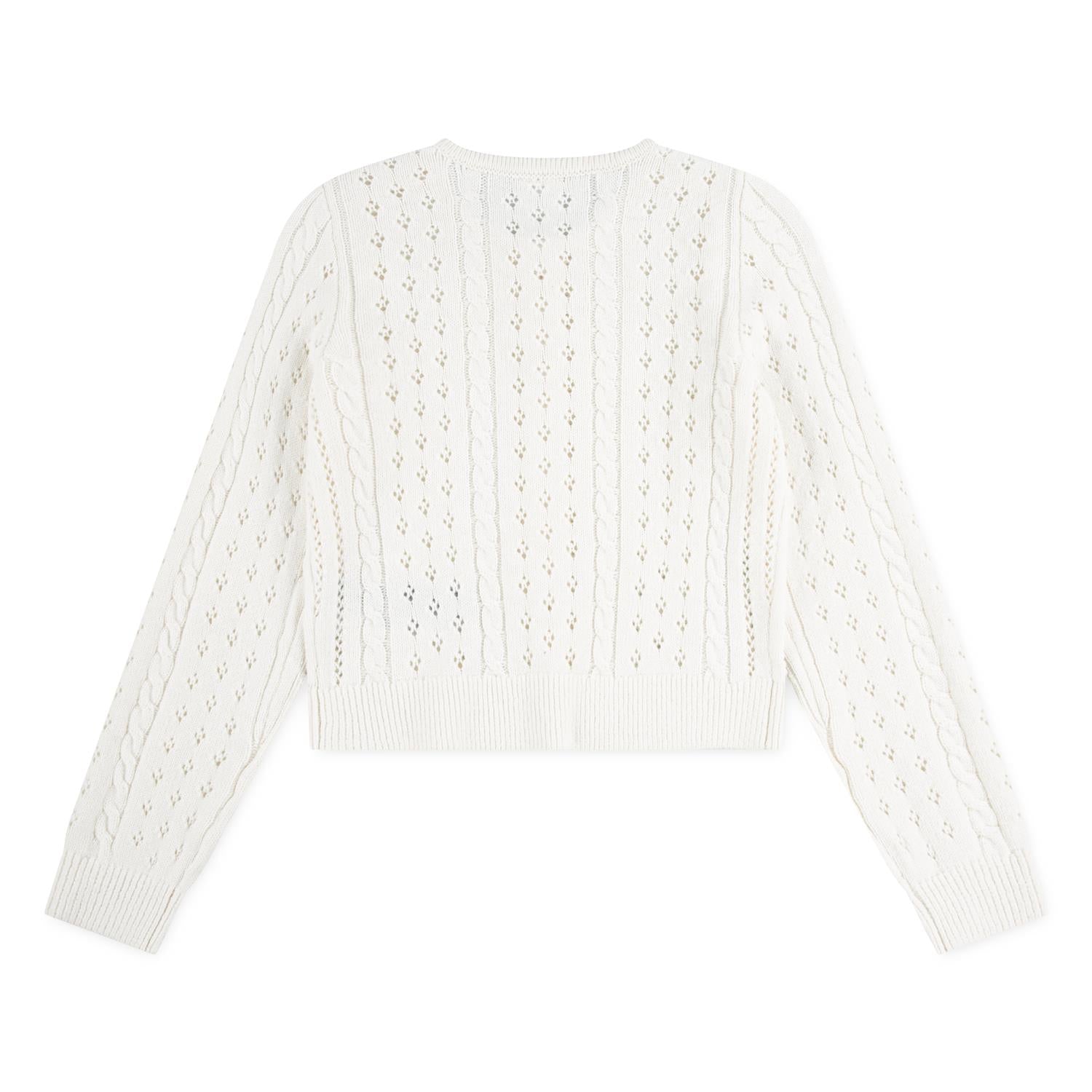 Cardigan Cropped Cable Jet Stream