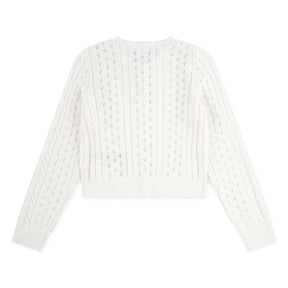 Cardigan Cropped Cable Jet Stream