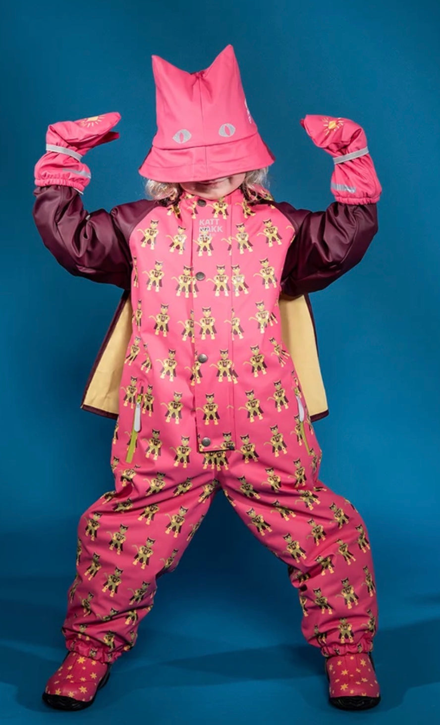 Vinterregndress Slaps Superhelt Superrosa