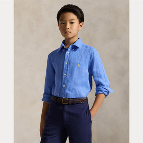 Skjorte Linen Bright Blue