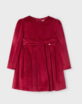 Kjole Pleated Velour Cherry