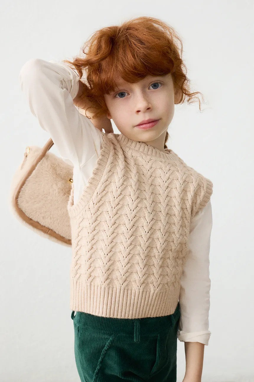 Vest Knitting Beige Vigo
