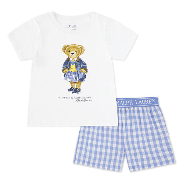 Pysj Kort Erm & Shorts Woven Harbor Island Blue