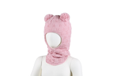 Balaclava Ull Boblemønster Rosa