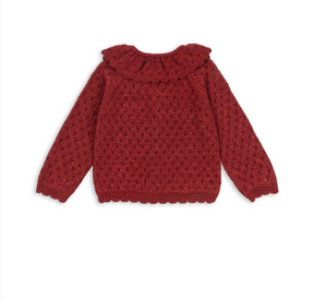 Cardigan Holiday Knit Red Dahlia