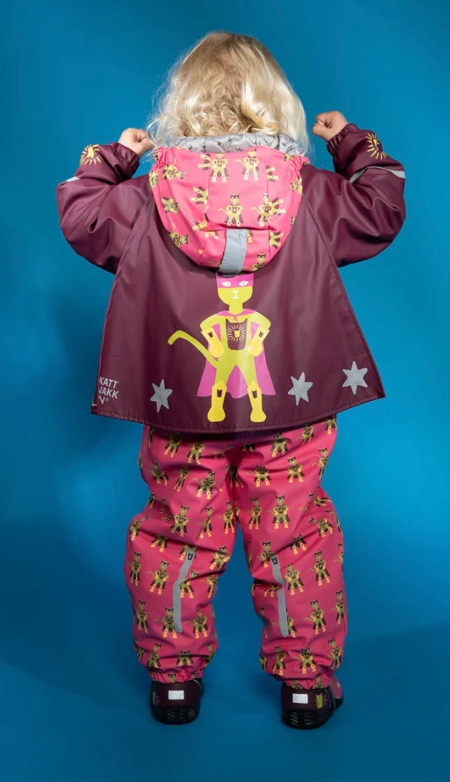 Vinterregndress Slaps Superhelt Superrosa